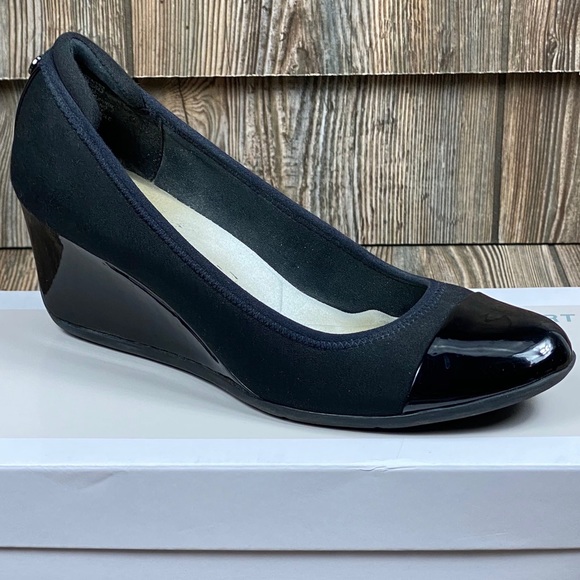 AK Sport AKTAITE 2 Memory Foam Black Wedge Heels - Picture 2 of 9